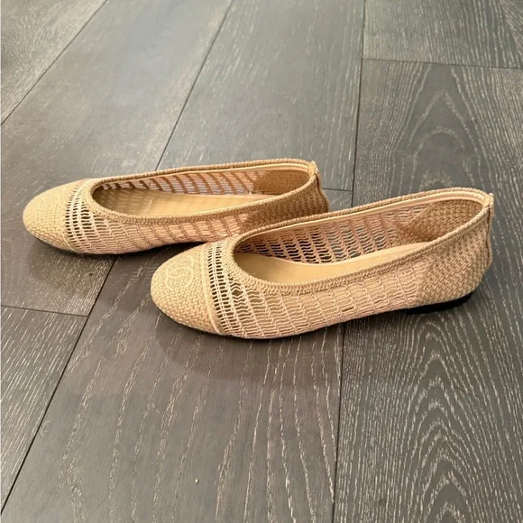 Beige Women's Ballerina Flats - Picture 3 of 5